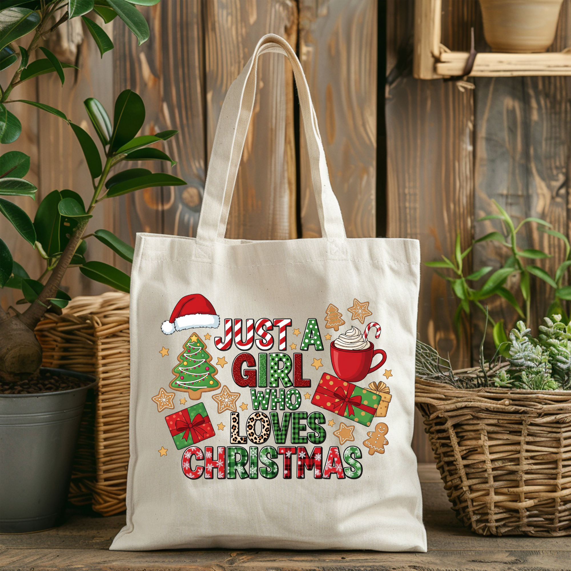 SACOSA BUMBAC "JUST A GIRL WHO LOVES CHRISTMAS"