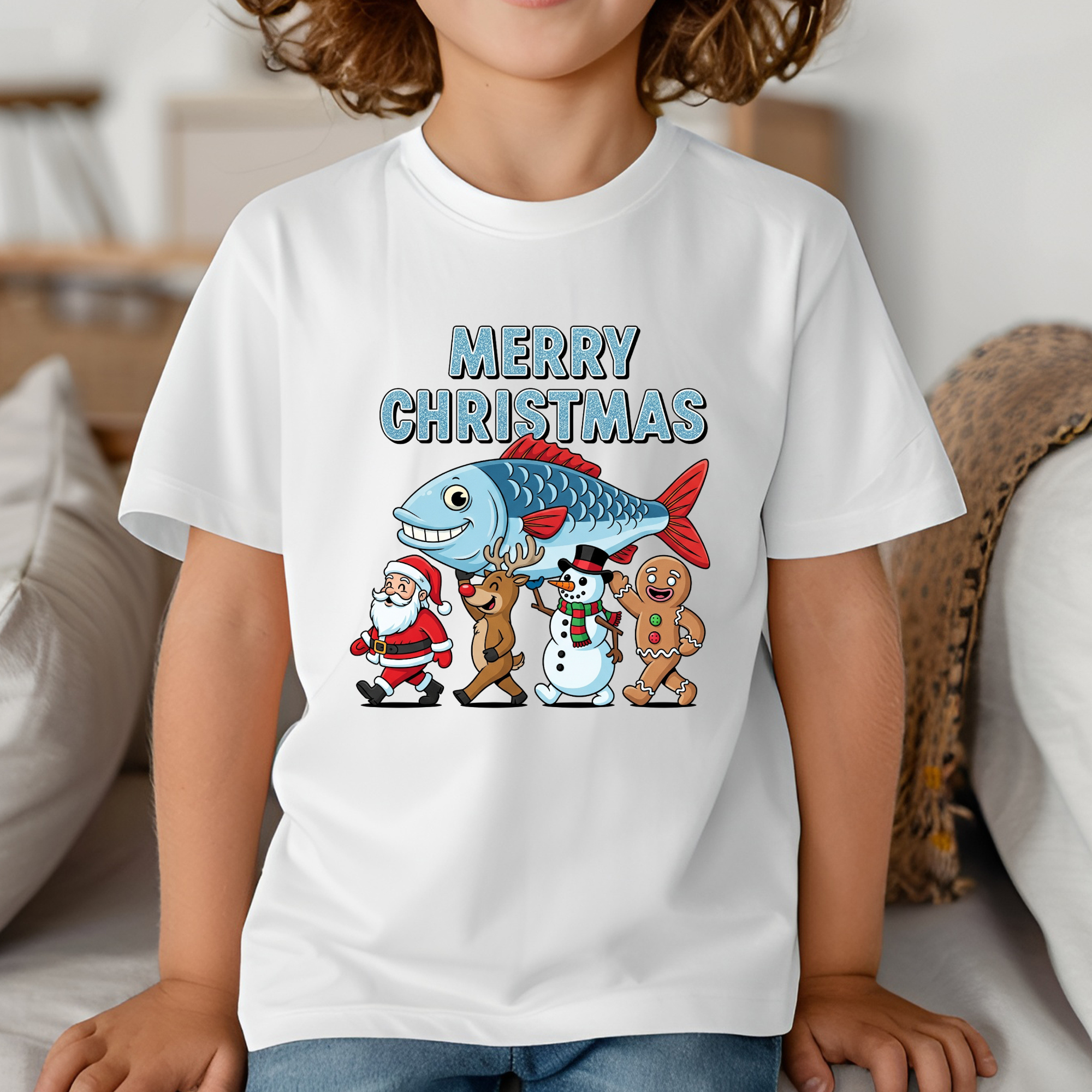 TRICOU COPII "MERRY CHRISTMAS FISH"