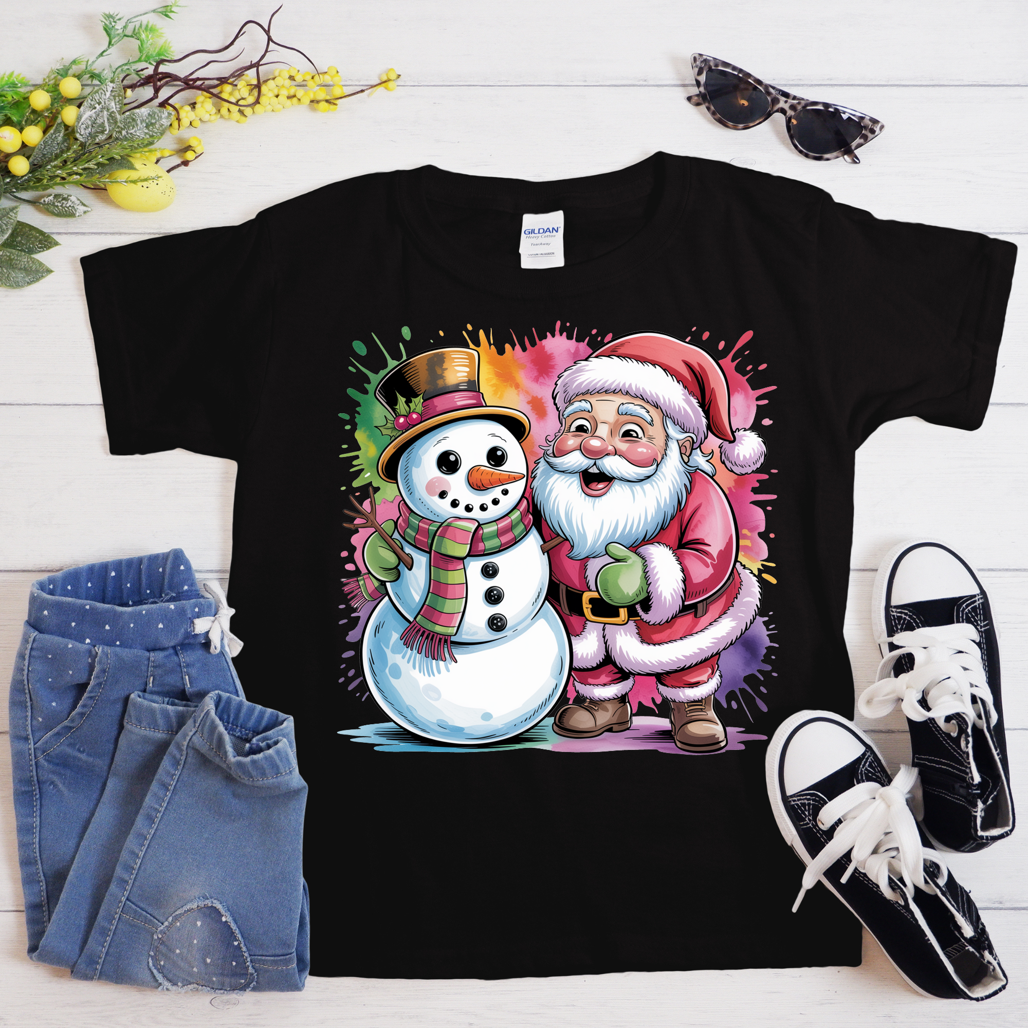 TRICOU COPII "SANTA AND SNOWMAN"