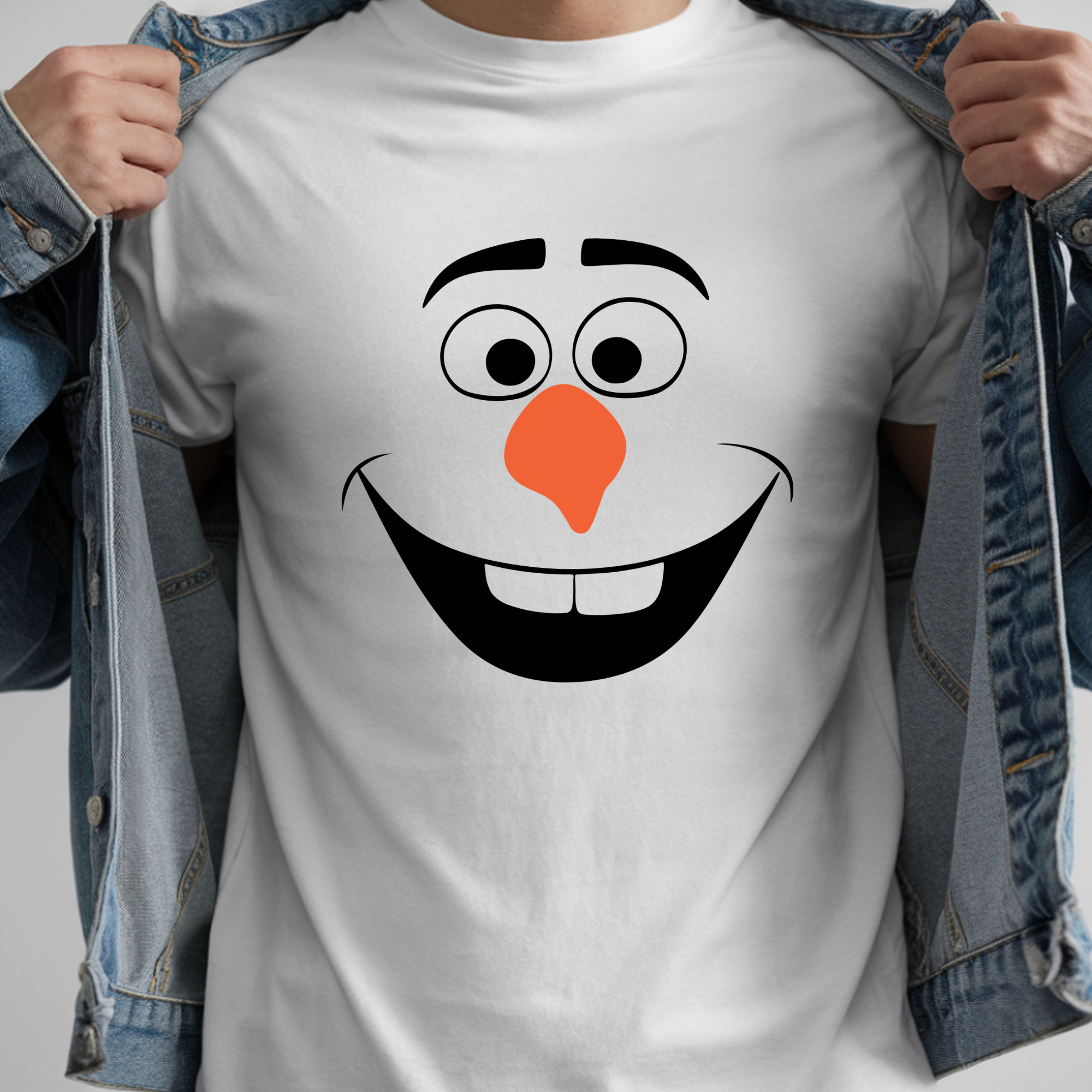 TRICOU ALB UNISEX "OLAF"