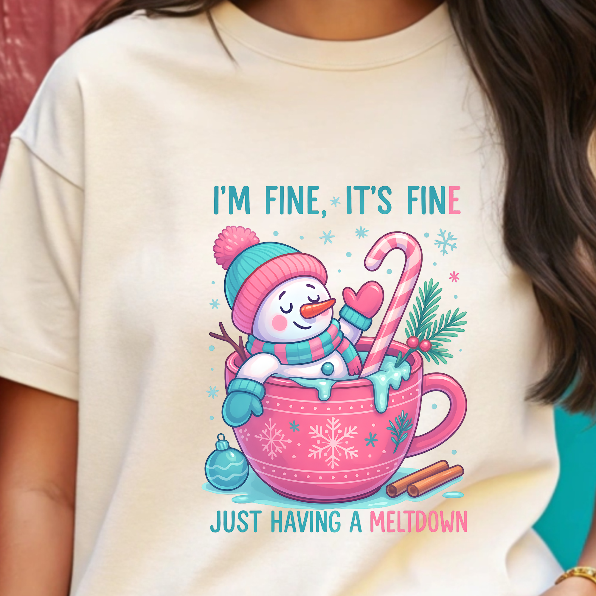 TRICOU ALB "JUST HAVING A MELTDOWN"
