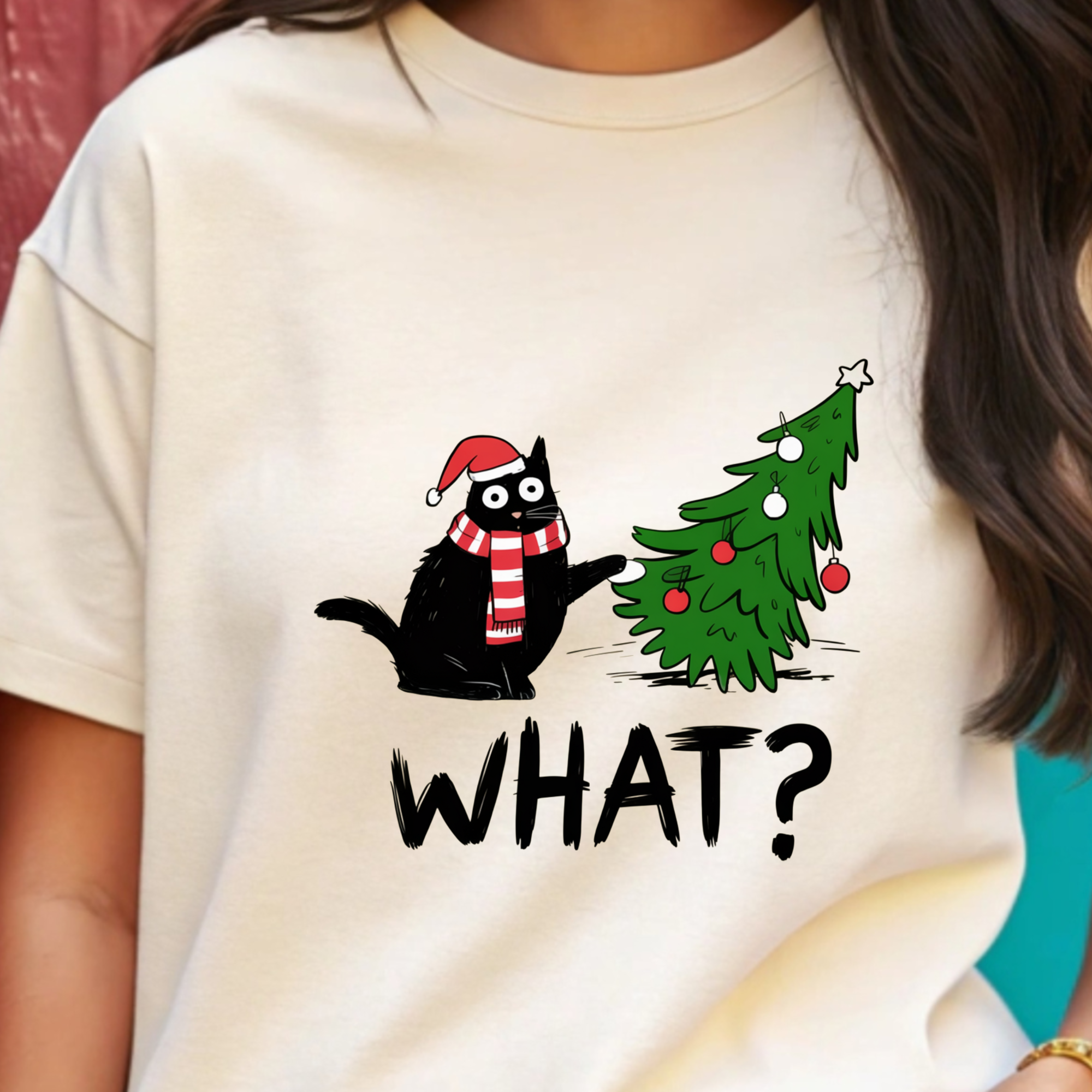 TRICOU ALB "TROUBLE CAT"