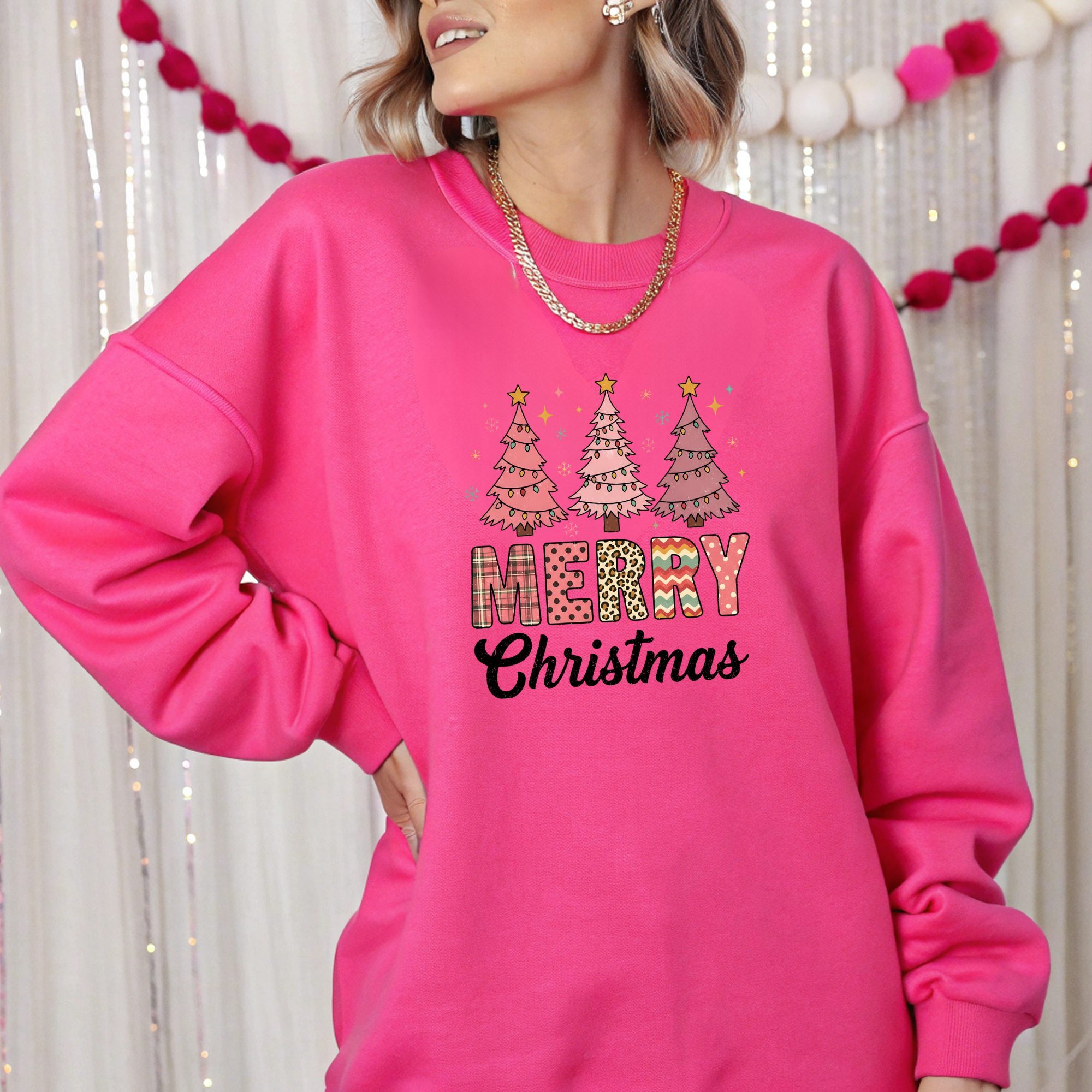 BLUZA HELICONIA "MERRY CHRISTMAS AND TREES"