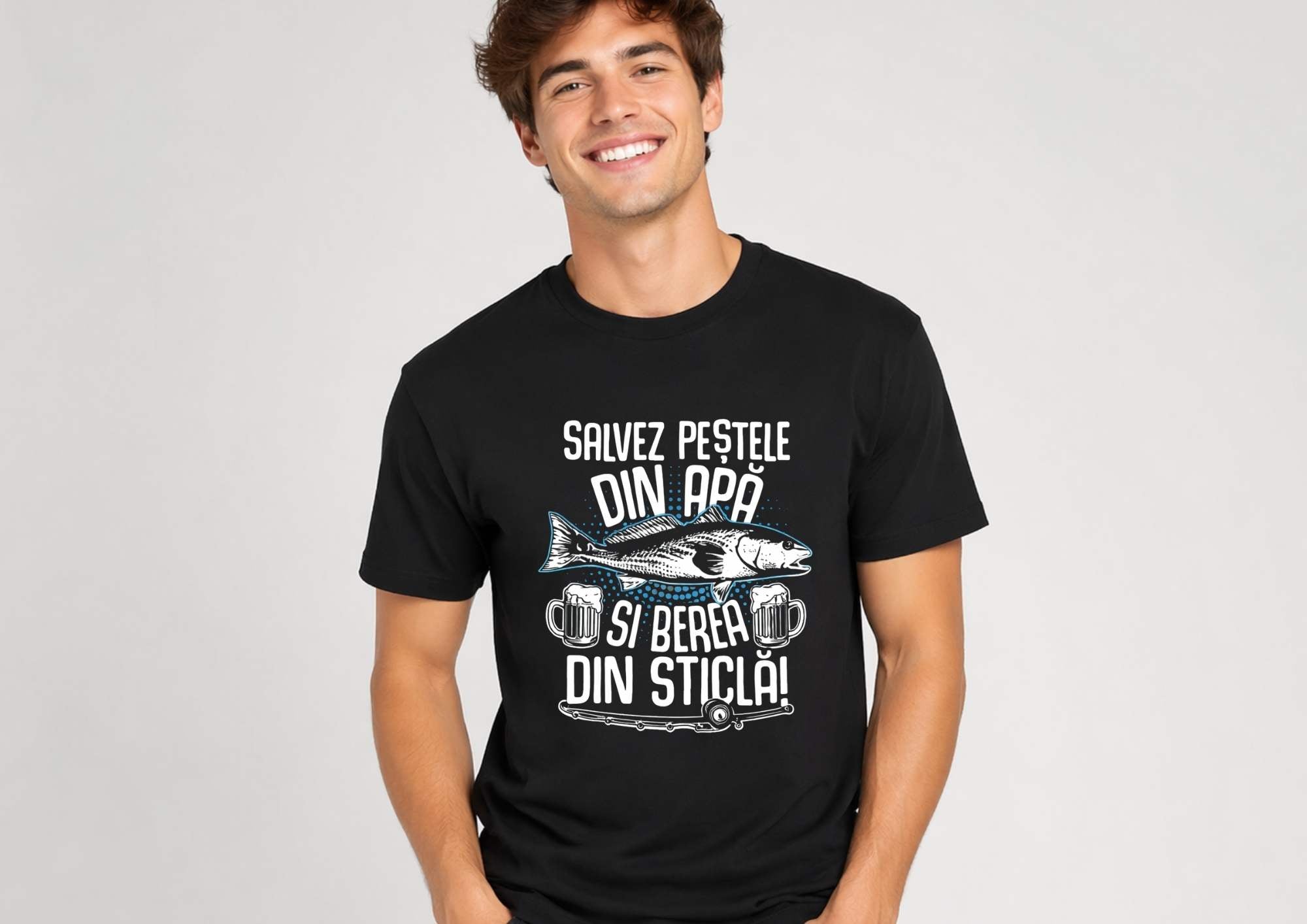 Tricou "Salvez pestele din apa si berea din sticla"