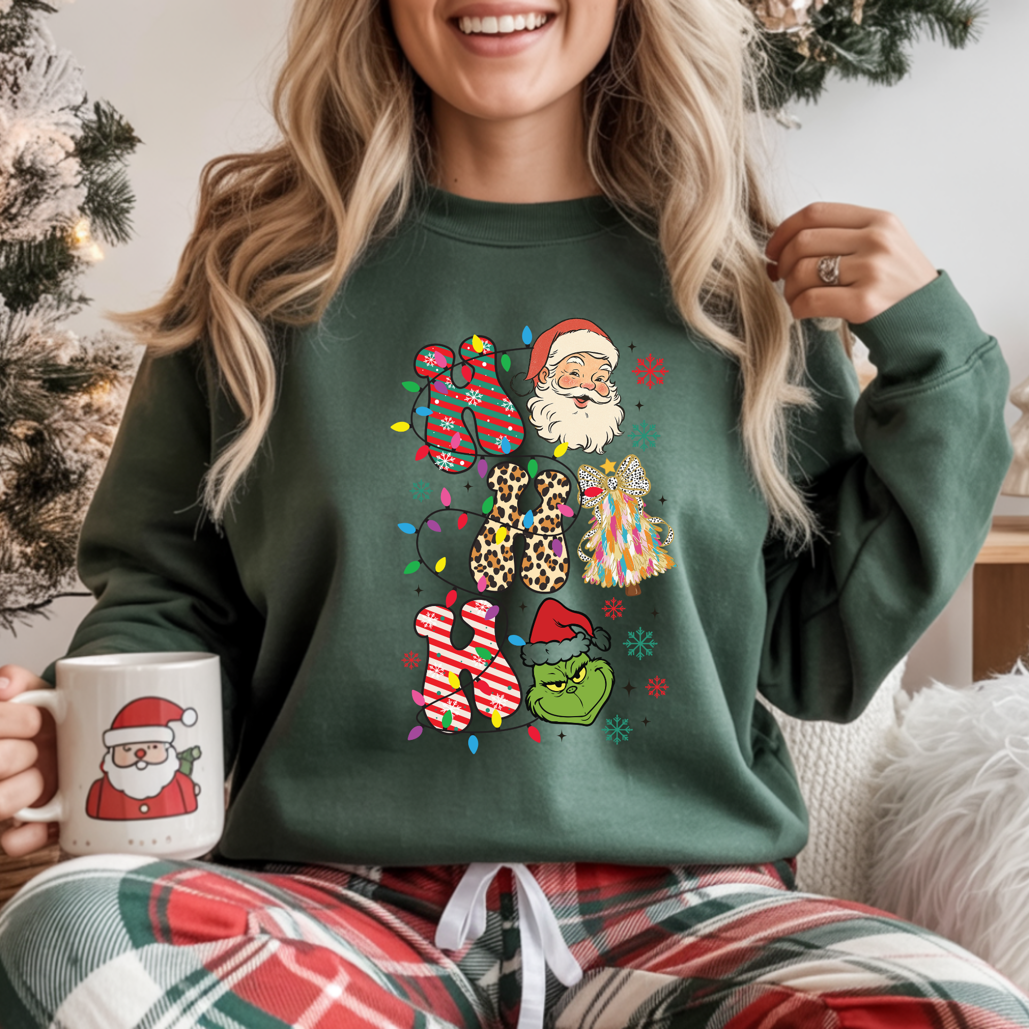 BLUZA VERDE "HO HO HO"