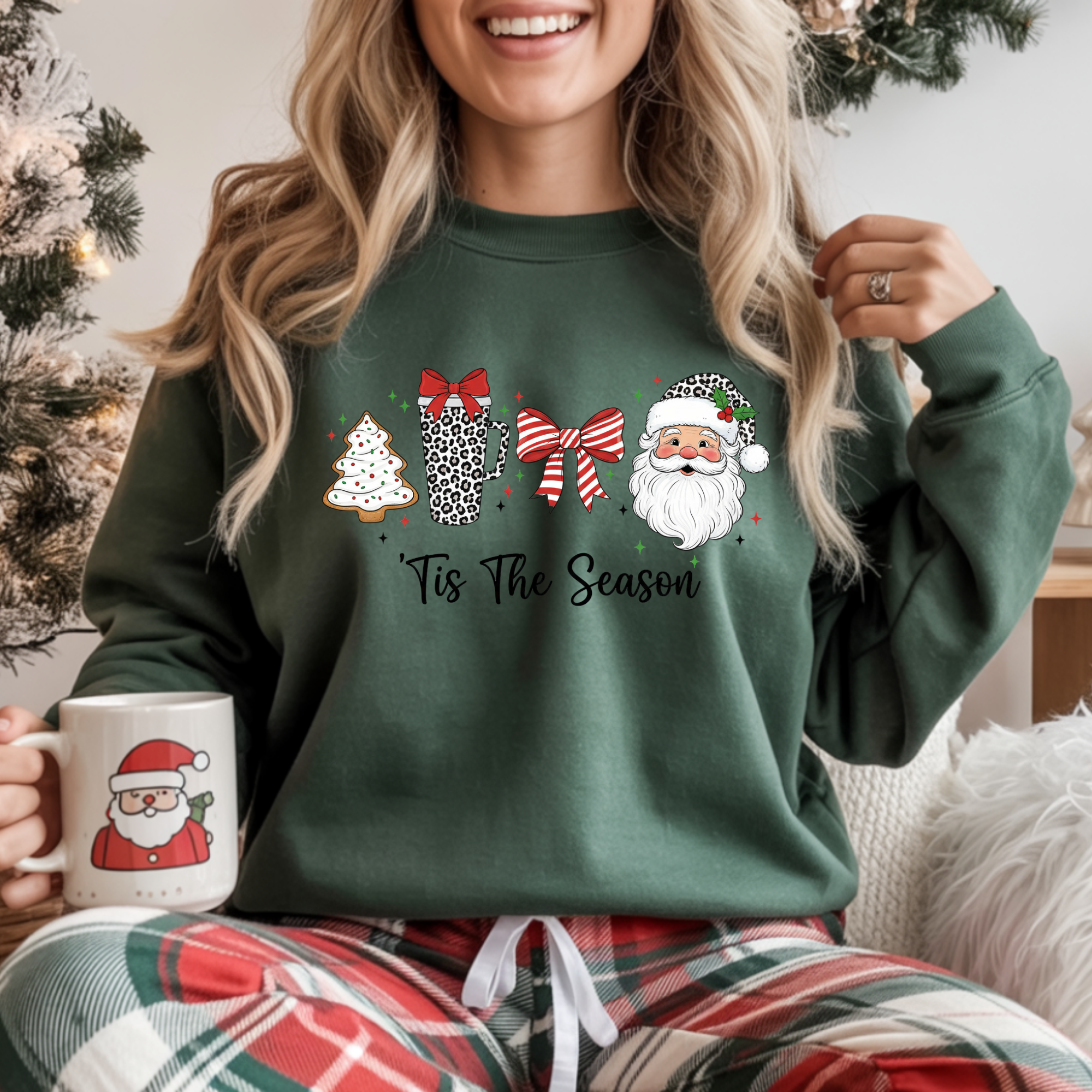 BLUZA VERDE "TIS THE SEASON"