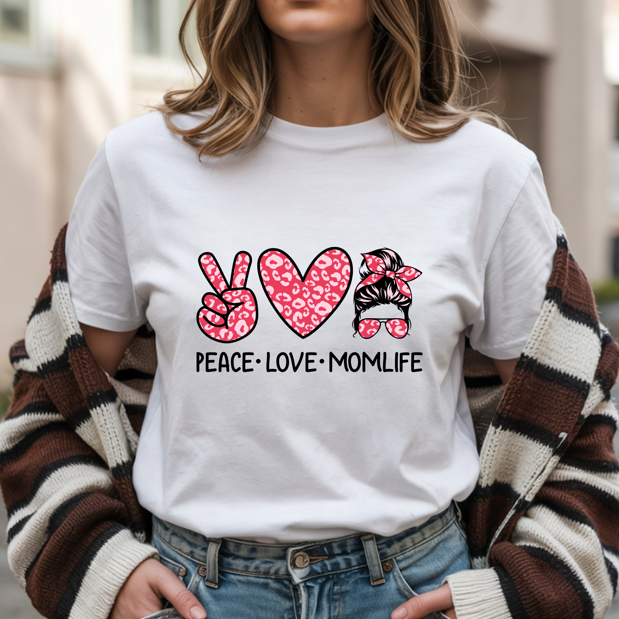 BLUZA ALBA "PEACE, LOVE, MOM LIFE"