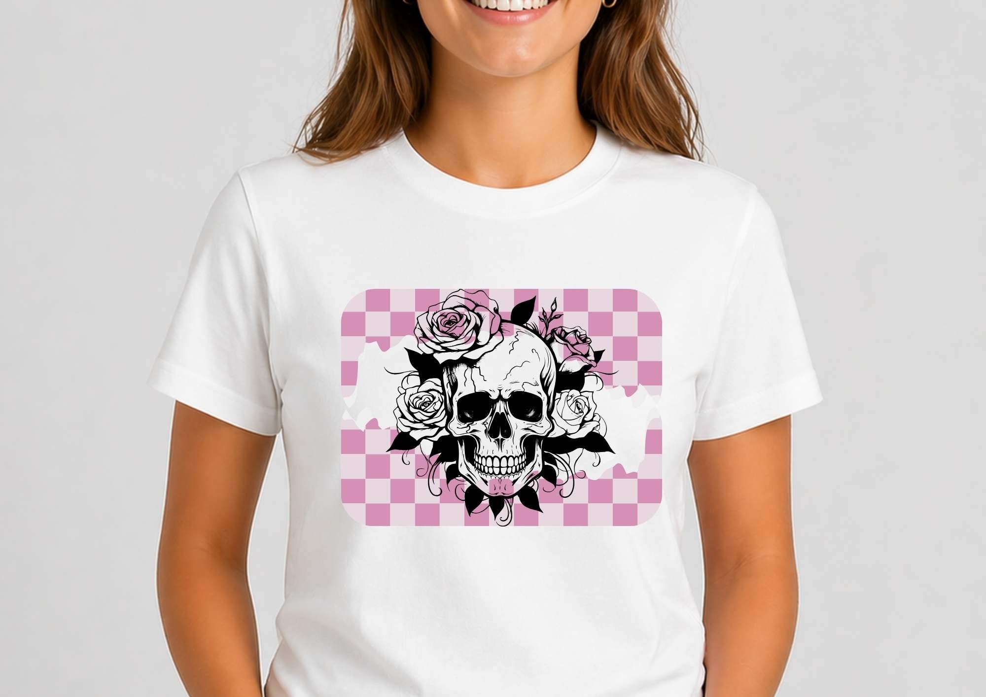 Tricou "Checkers Skeleton Head"