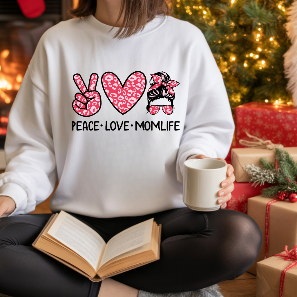 BLUZA ALBA "PEACE, LOVE, MOM LIFE"