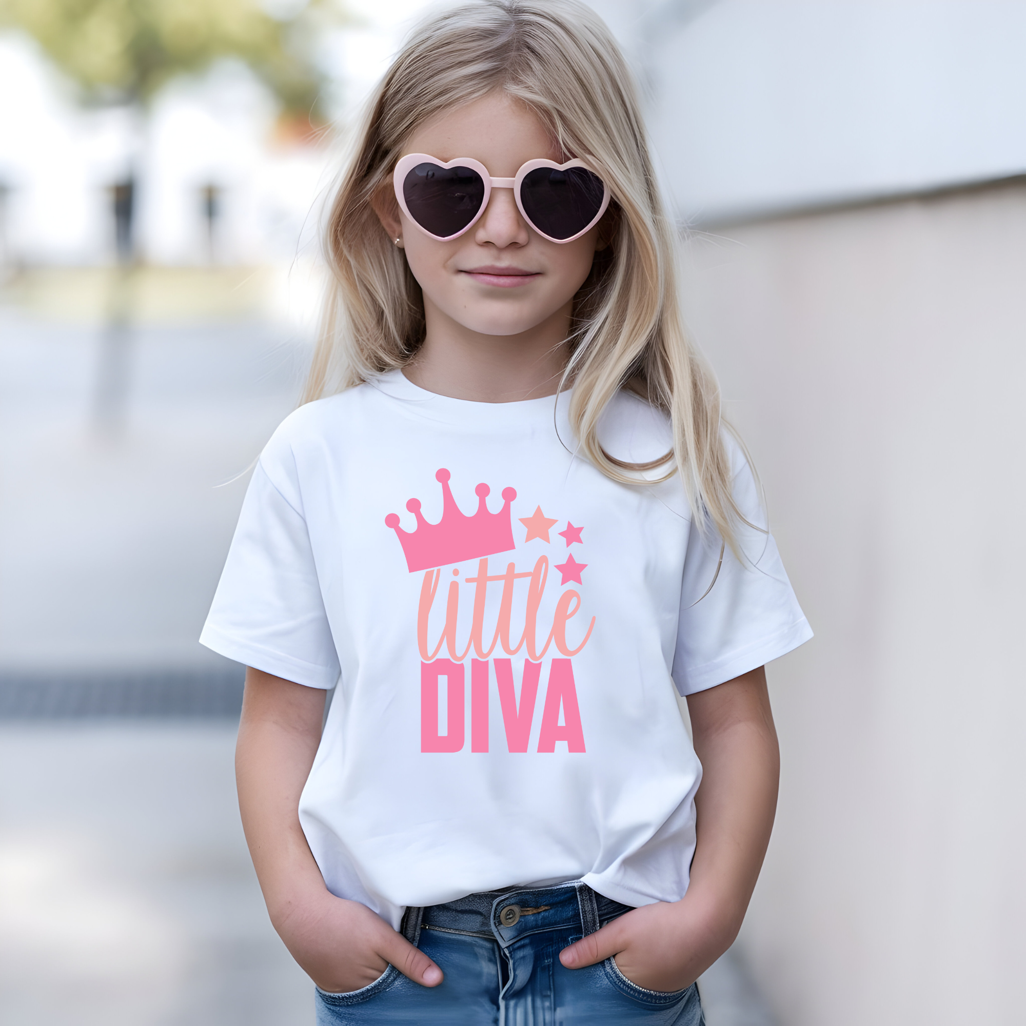 TRICOU ALB "LITTLE DIVA"