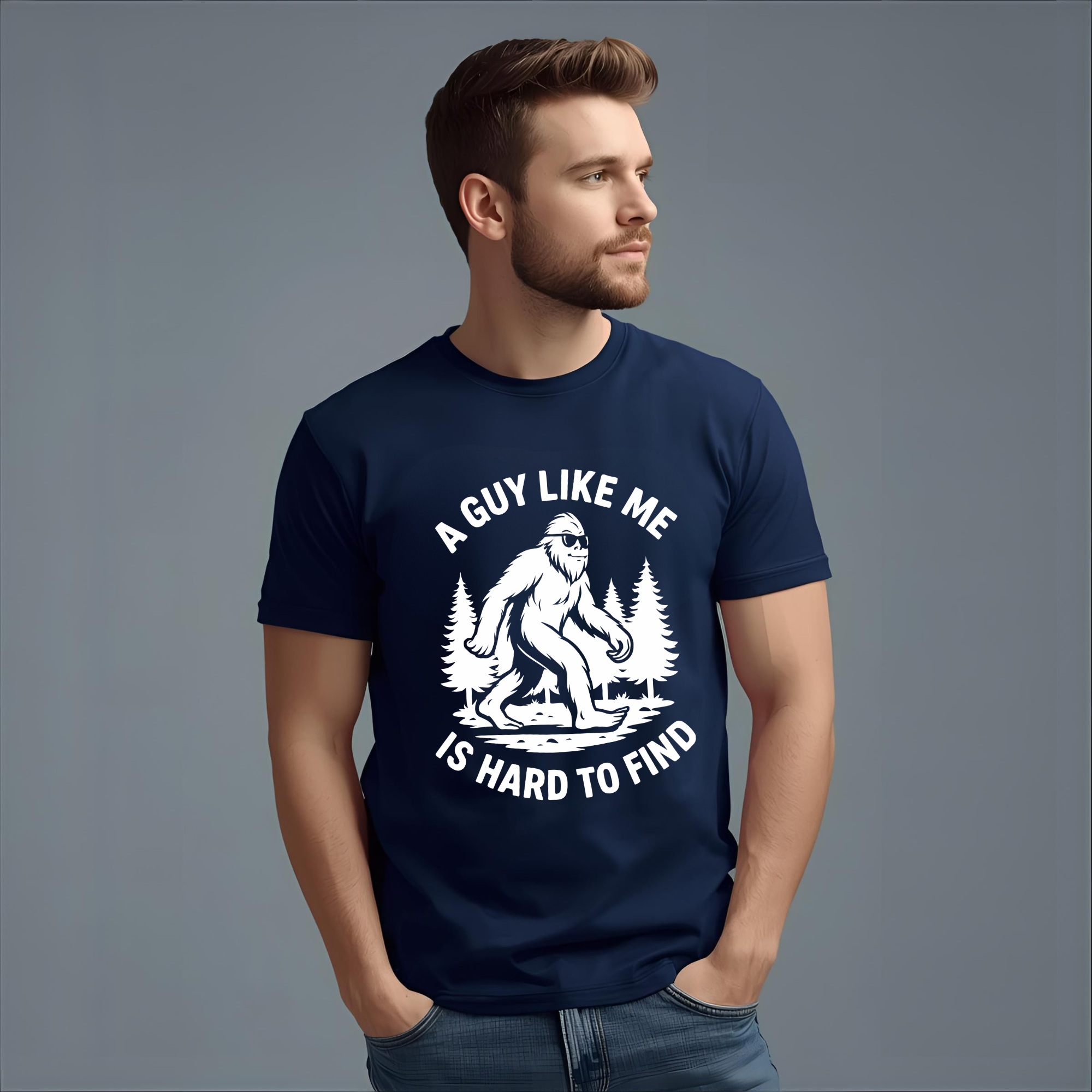 TRICOU NAVY UNISEX BUMBAC "A GUY LIKE ME IS HARD TO FIND"