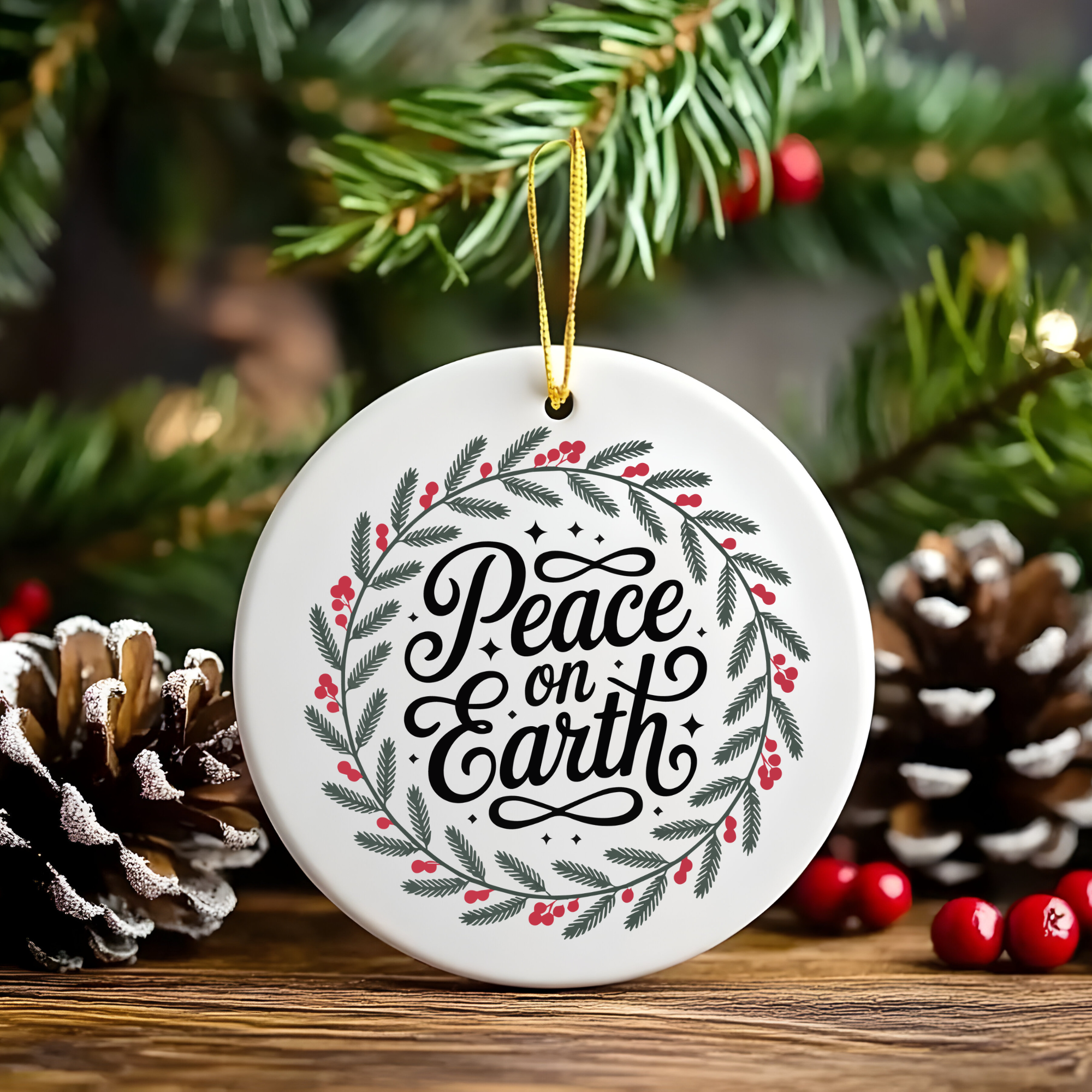 ORNAMENT BRAD "PACE PE PAMANT"