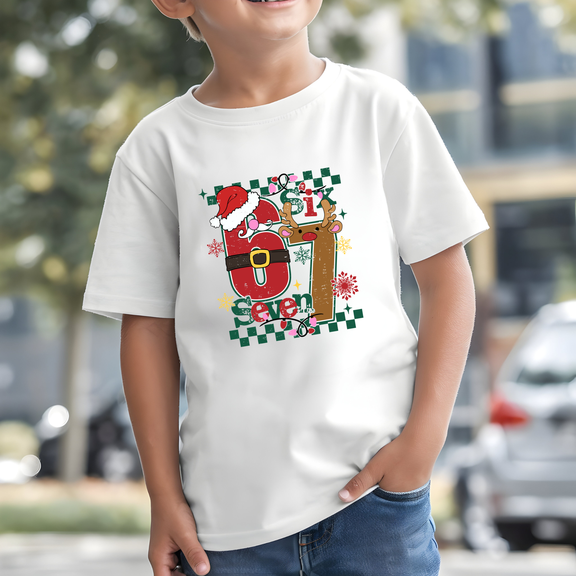 TRICOU ALB COPII "SIX SEVEN"