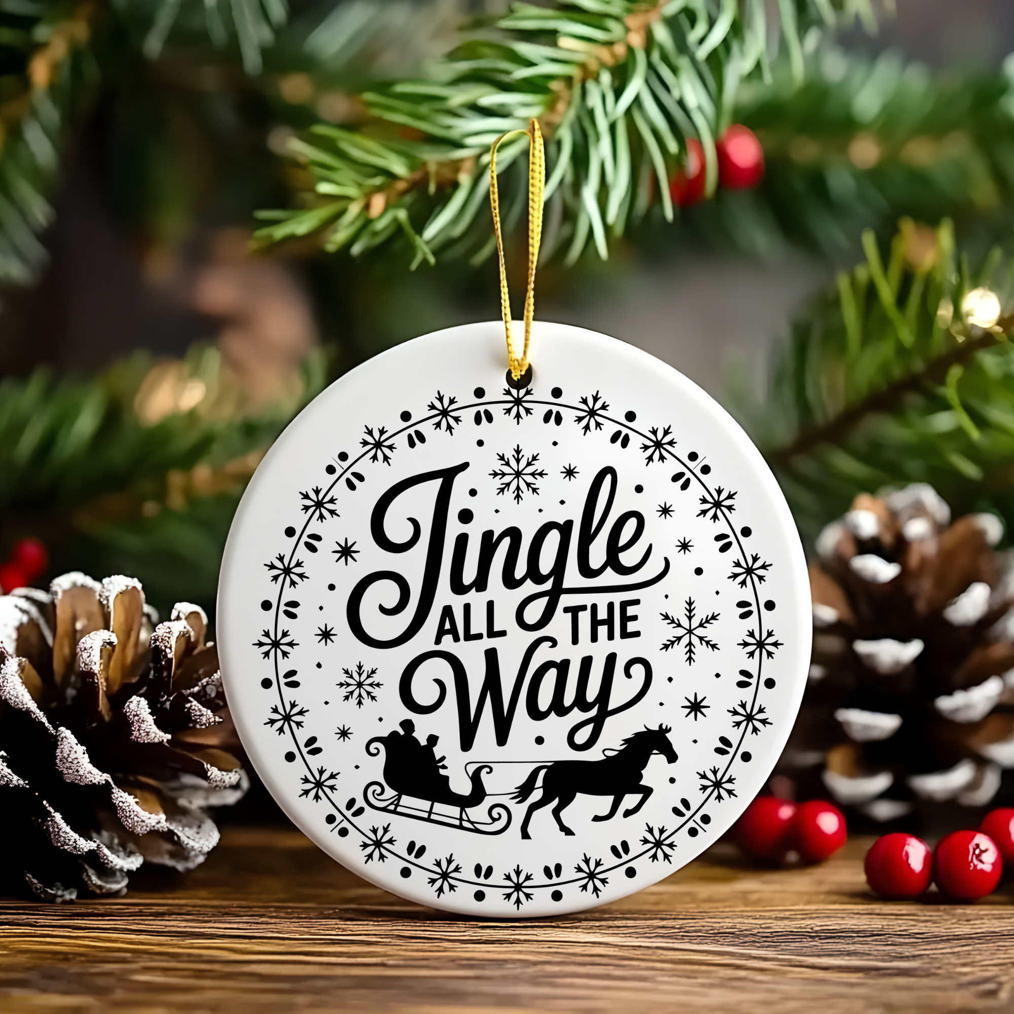 ORNAMENT BRAD "JINGLE ALL THE WAY"