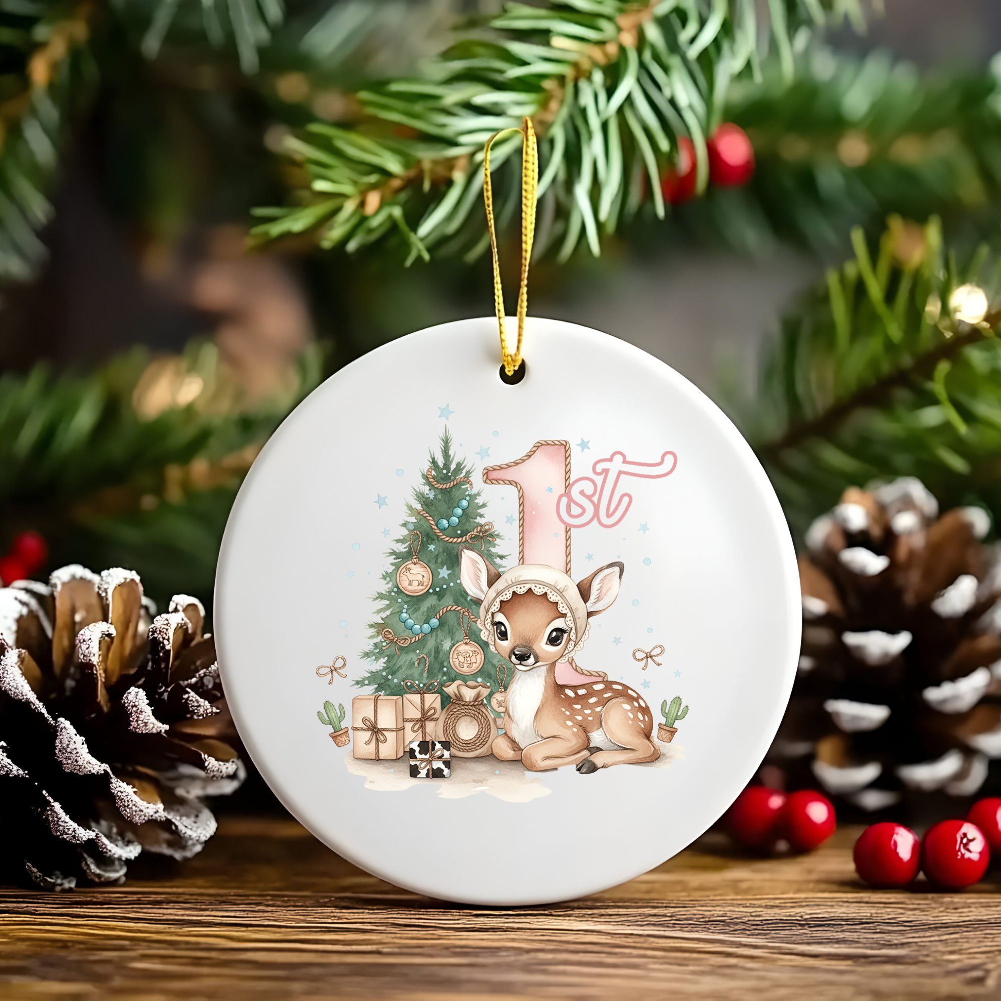 ORNAMENT BRAD "PRIMUL CRACIUN"