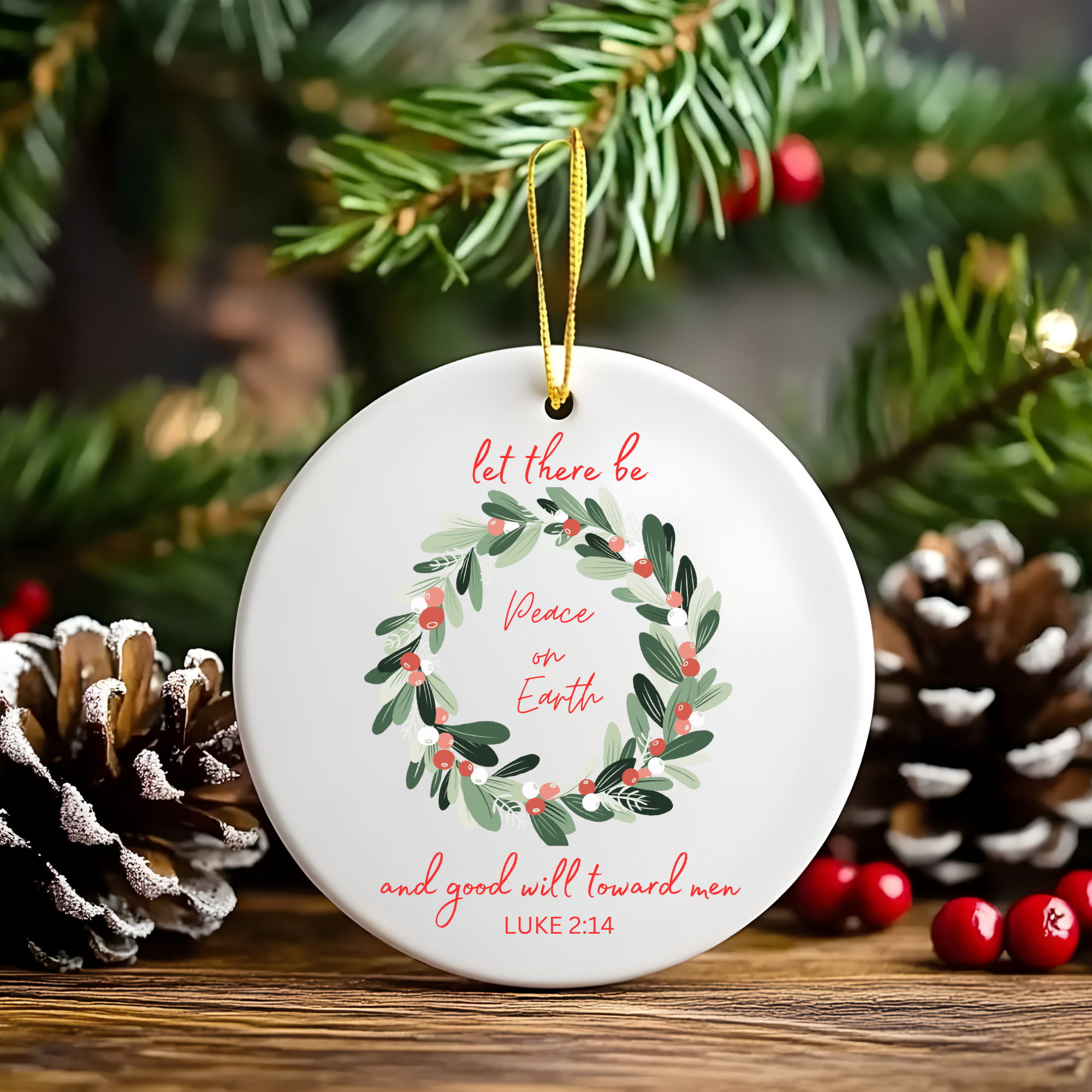 ORNAMENT PERSONALIZAT "LET THERE BE PEACE ON EARTH"