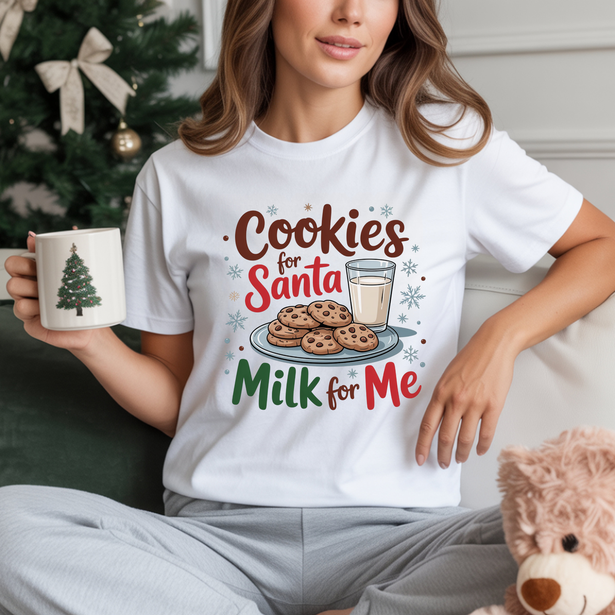 TRICOU ALB "COOKIES AND MILK" PREMIUM