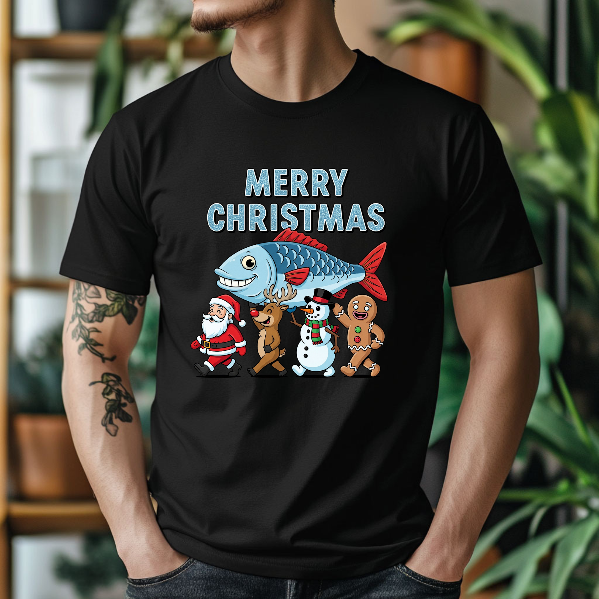 TRICOU NEGRU "MERRY FISHING" PREMIUM