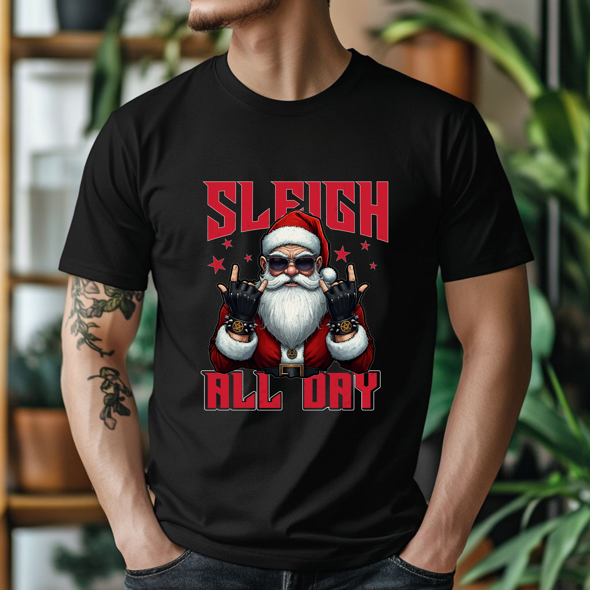 TRICOU NEGRU "SLEIGH ALL DAY" PREMIUM