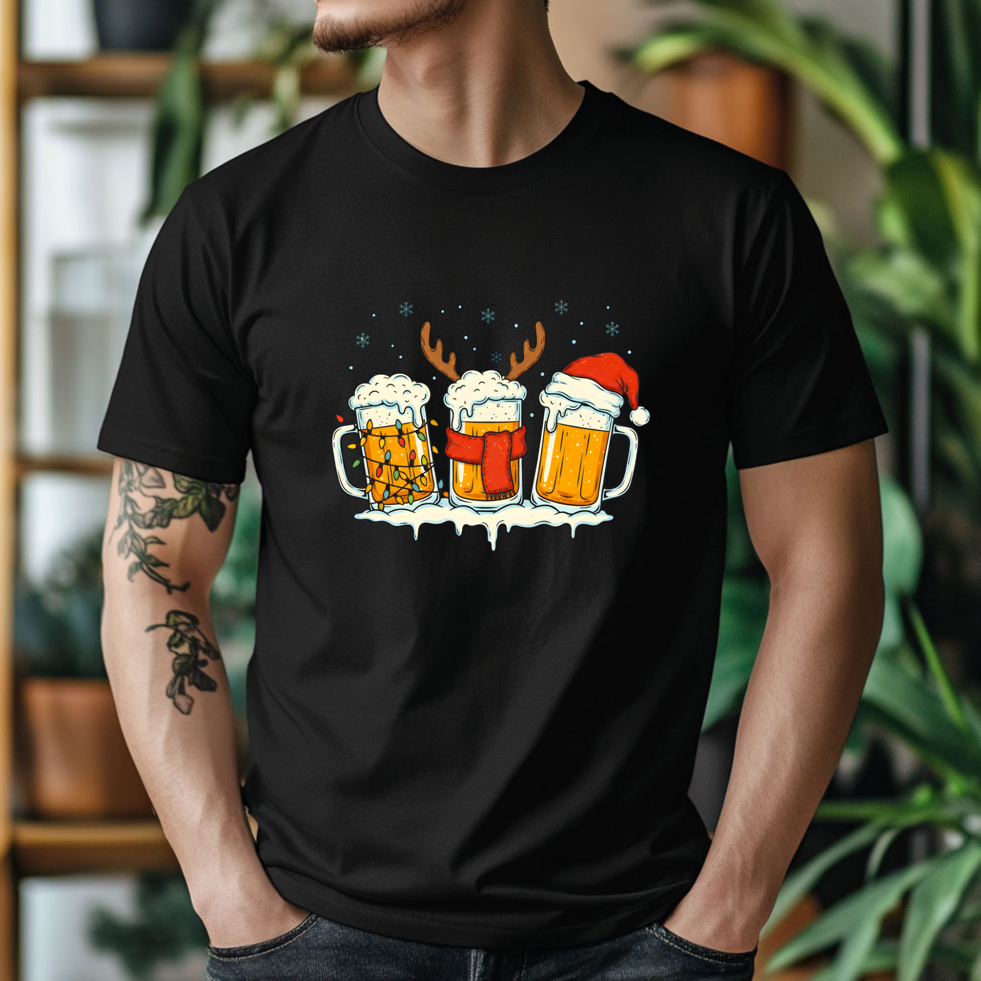 TRICOU "THREE BEERS" BUMBAC PREMIUM