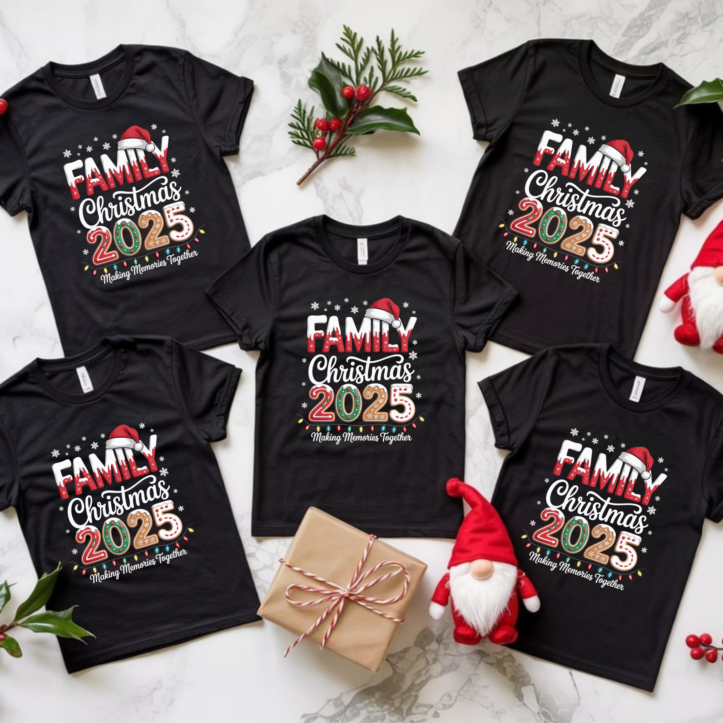 SET 5 TRICOURI "FAMILY CHRISTMAS"